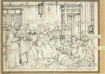  Familia Pintura - Estudio para el retrato familiar de Sir Thomas More Renaissance Hans Holbein el Joven